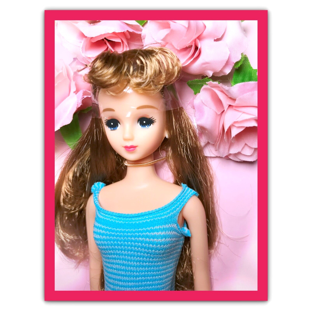 Vtg Takara Japan Jenny Friend AYA Doll Leotard & Display Case 11" Barbie Licca
